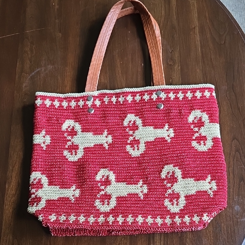Red and Cream Sustainable Tote Bag